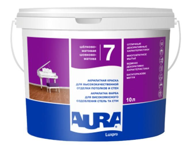 Фарба акрилатна водоемульсійна Aura® Luxpro 7 шовковистий мат білий 2,5 л